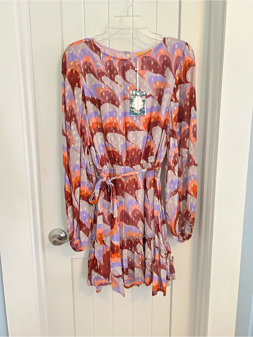 NWT Oliphant Flirty Short Dress in Venice Cognac Metallic Size Small